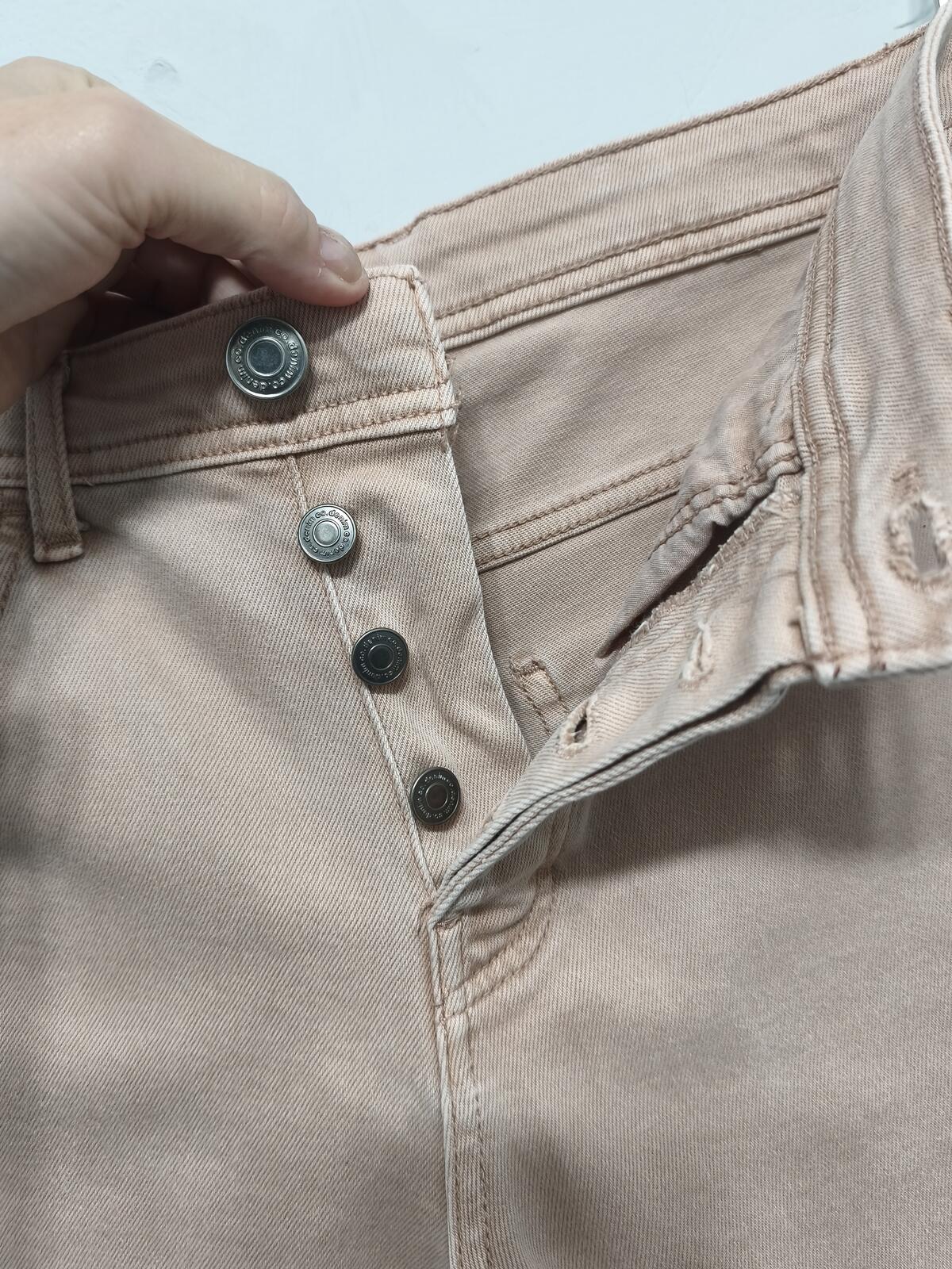 Vintage Denim Co Tan Shorts W30 Relaxed Straight Beige Sand Summer Festival Y2K