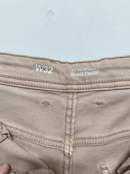 Vintage Denim Co Tan Shorts W30 Relaxed Straight Beige Sand Summer Festival Y2K