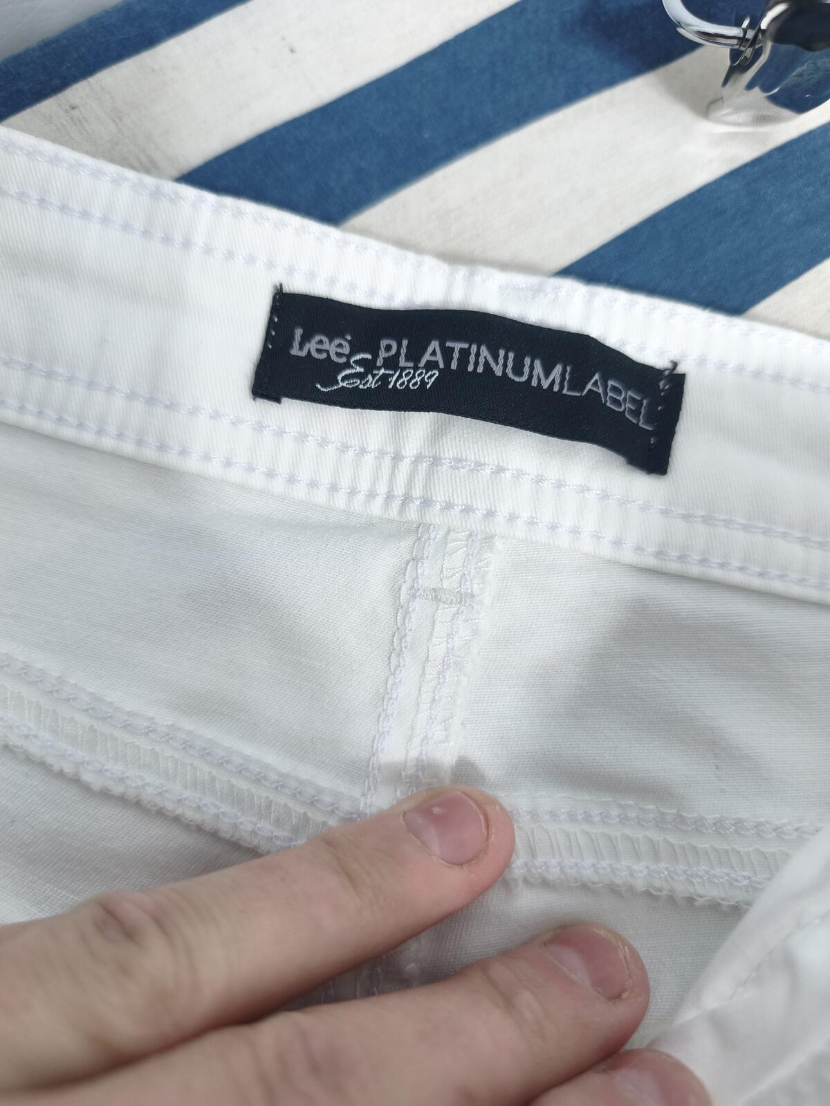 Vintage Lee Platinum Label Shorts White 90s Summer Holiday Beach Sport 34W