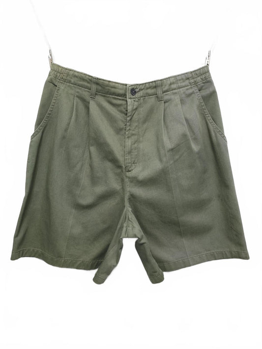 Vintage Lee Casuals Pleated Shorts Sage Green 90s Dadcore Indie Grunge 34W