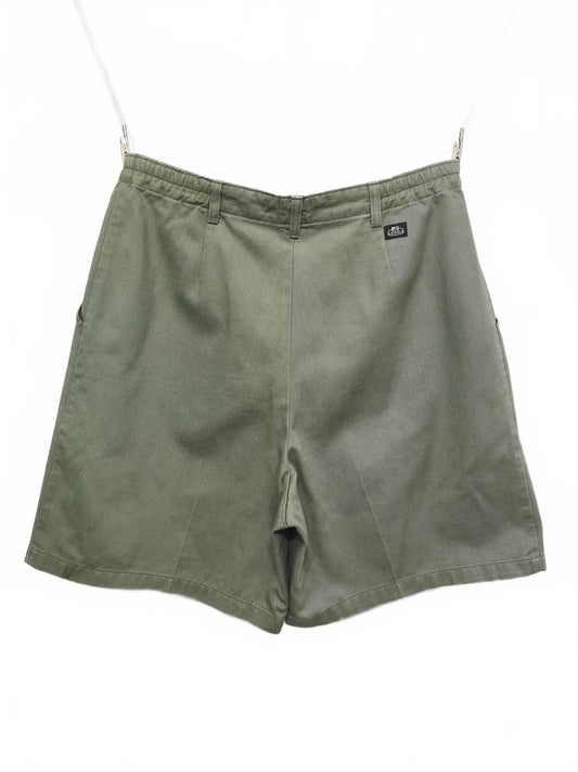 Vintage Lee Casuals Pleated Shorts Sage Green 90s Dadcore Indie Grunge 34W