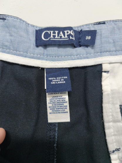Vintage Chaps Chino Shorts Navy Blue 90s Dark Academia Coastal Summer Prep 38W