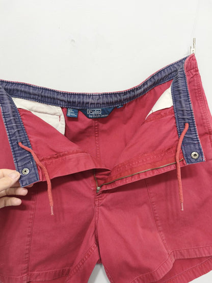 Vintage Polo Ralph Lauren Shorts Red 90s Streetwear Festival Beach Summer 42W