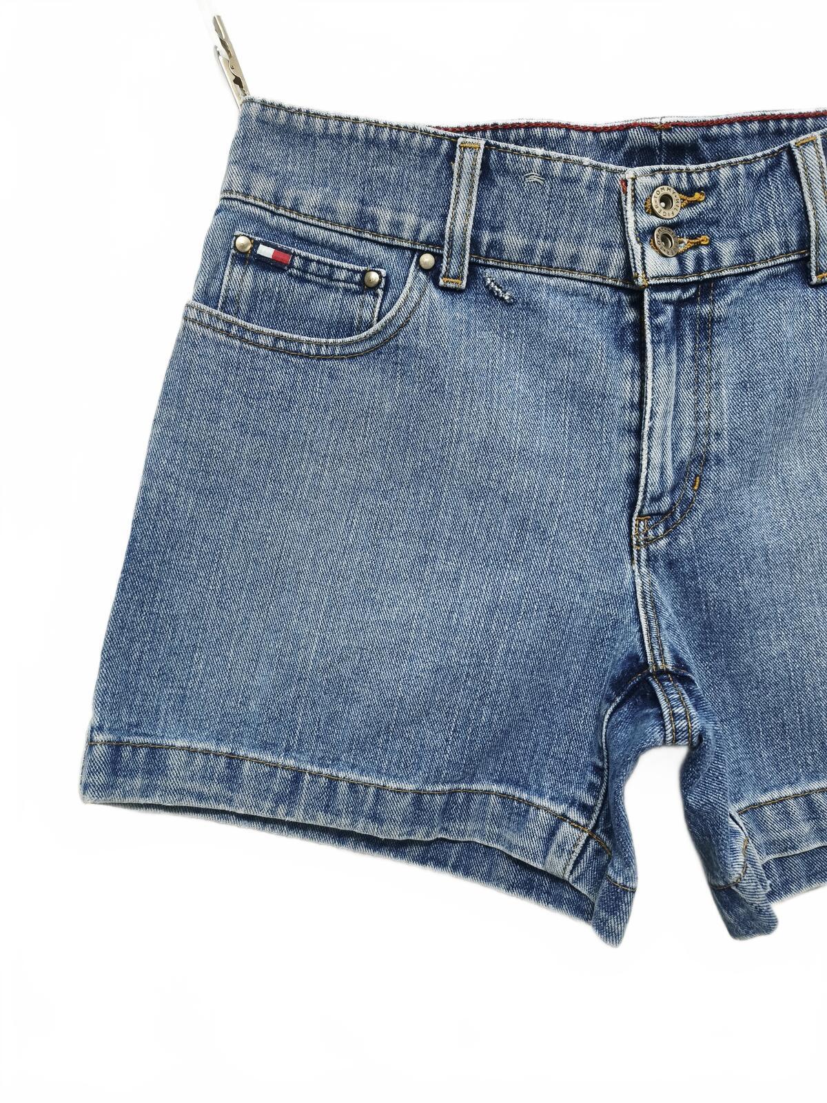 Vintage Tommy Hilfiger Double Button Mid Blue Denim Jorts Shorts Y2K 00s W32