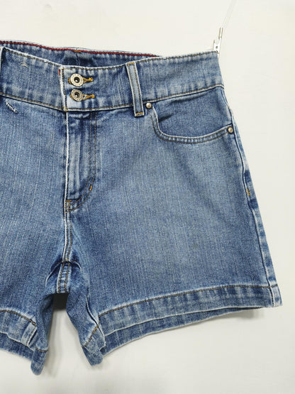 Vintage Tommy Hilfiger Double Button Mid Blue Denim Jorts Shorts Y2K 00s W32