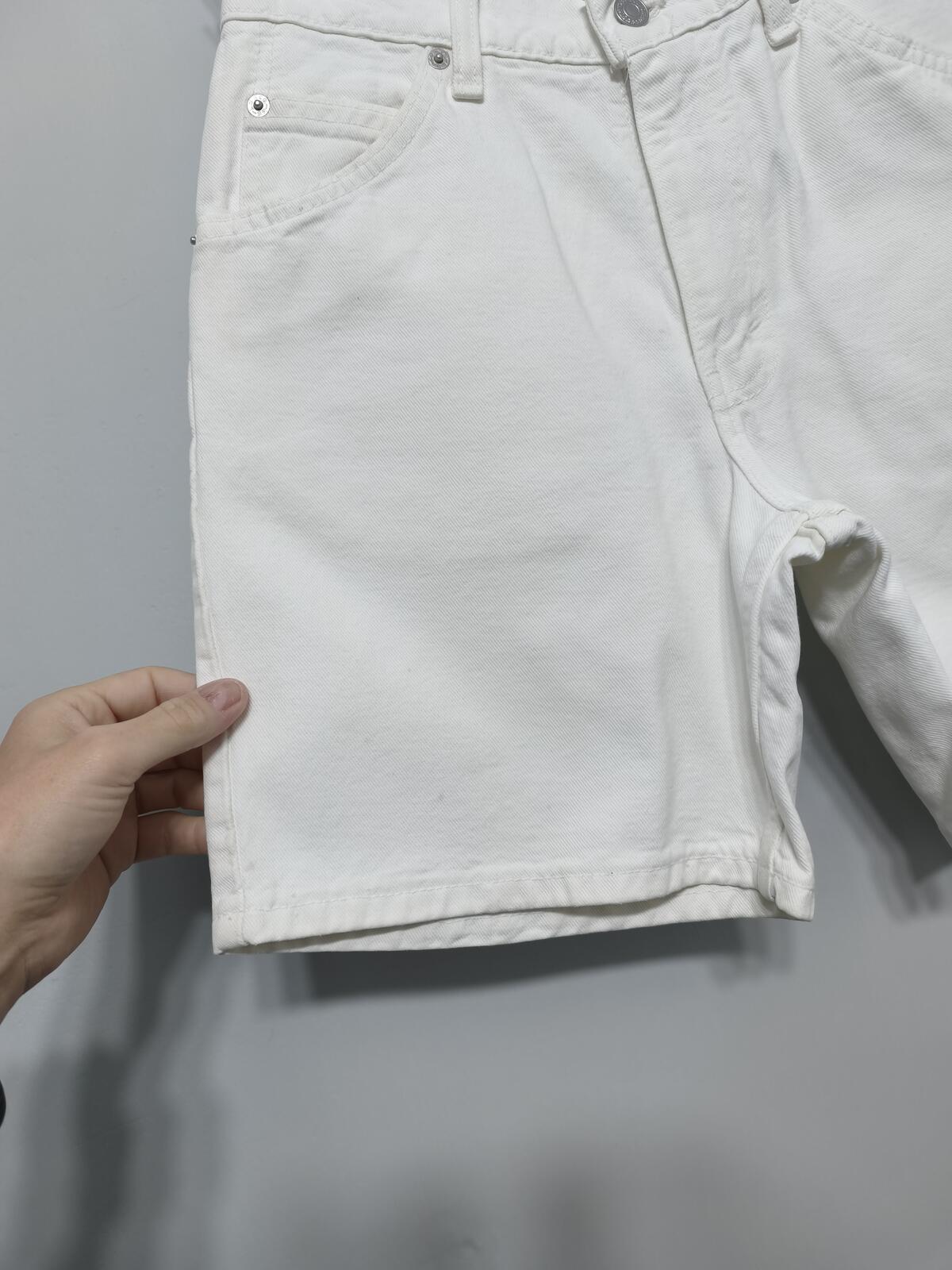 Vintage Levi's 967 Orange Tab Denim Shorts White Made in USA Y2K Festival 26W