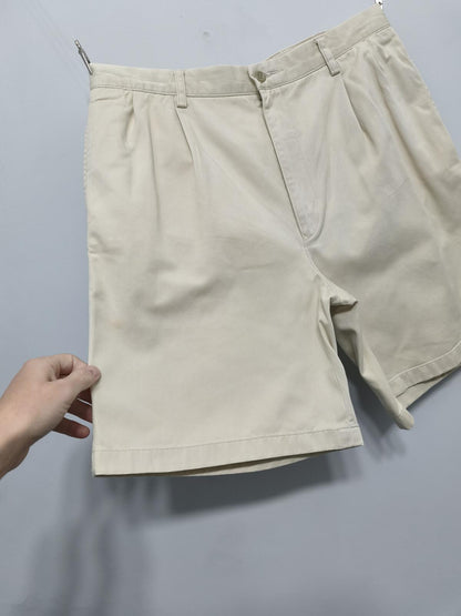 Vintage Nautica Rigger Cream Chino Shorts Sailing Preppy Coastal Utility Men's W34