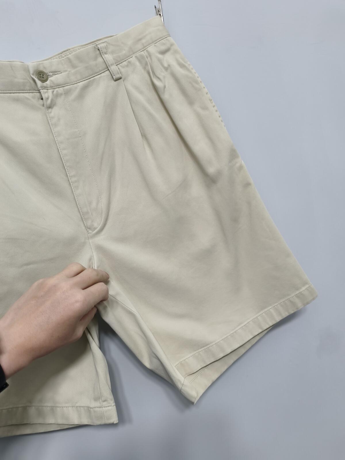 Vintage Nautica Rigger Cream Chino Shorts Sailing Preppy Coastal Utility Men's W34