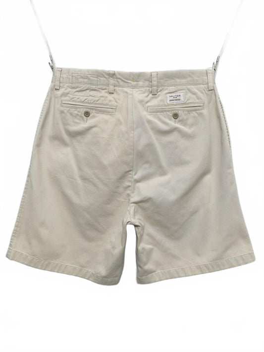 Vintage Nautica Rigger Cream Chino Shorts Sailing Preppy Coastal Utility Men's W34