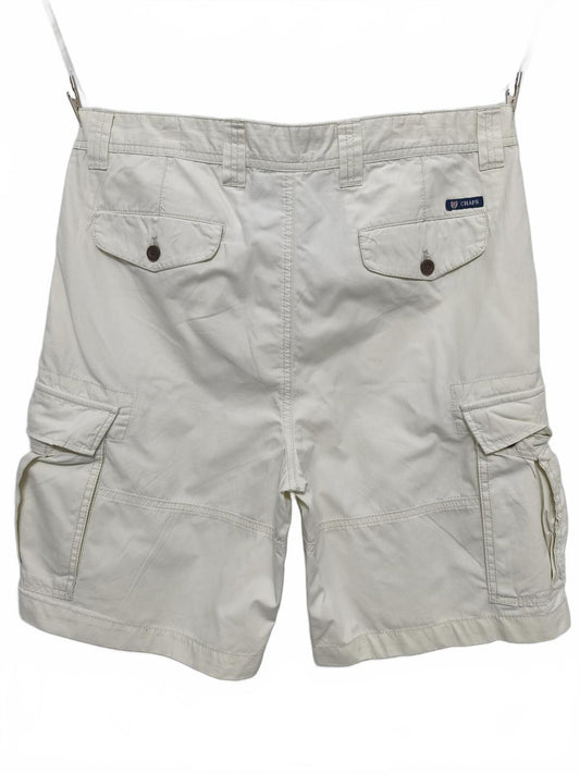 Vintage Chaps Cargo Shorts Cream Off White Y2K Preppy Dadcore Utility 36W