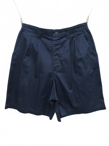 Vintage Lee Women's Pleated Navy Blue Chino Shorts 90s Mom Skater Preppy 30W