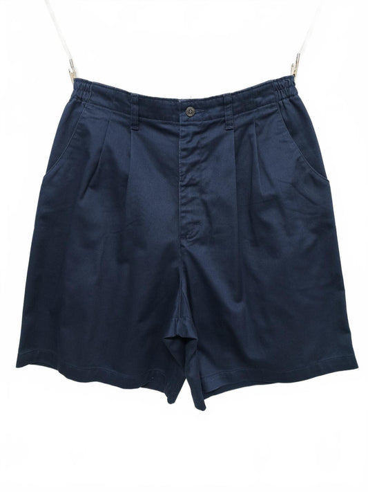 Vintage Lee Women's Pleated Navy Blue Chino Shorts 90s Mom Skater Preppy 30W