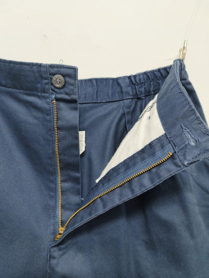 Vintage Lee Women's Pleated Navy Blue Chino Shorts 90s Mom Skater Preppy 30W