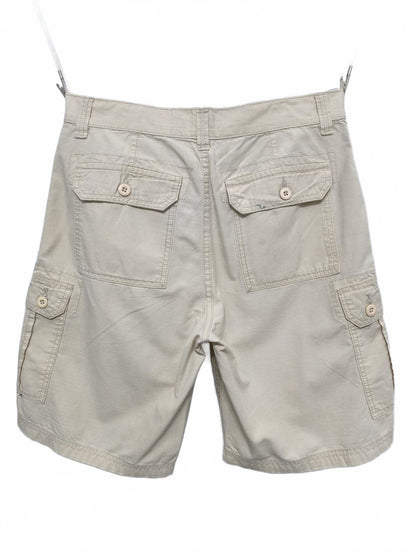 Vintage US Polo Assn Cargo Shorts Cream Beige 90s Old Money Summer Utility 32 W