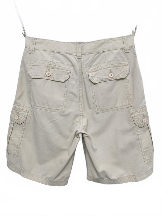 Vintage US Polo Assn Cargo Shorts Cream Beige 90s Old Money Summer Utility 32 W