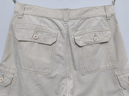 Vintage US Polo Assn Cargo Shorts Cream Beige 90s Old Money Summer Utility 32 W