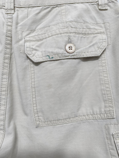 Vintage US Polo Assn Cargo Shorts Cream Beige 90s Old Money Summer Utility 32 W