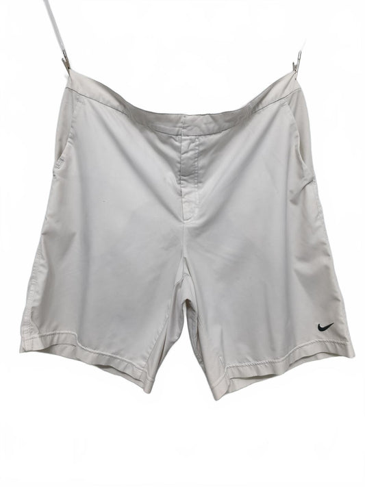 Vintage Nike Fit Dry Tech Shorts Cream Faded White 90s Retro Gym Gorpcore 40W