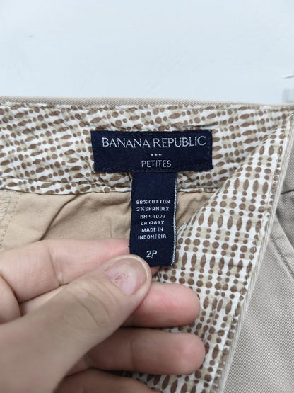 Vintage Banana Republic Bermuda Shorts Beige Petites Smart Casual 26W