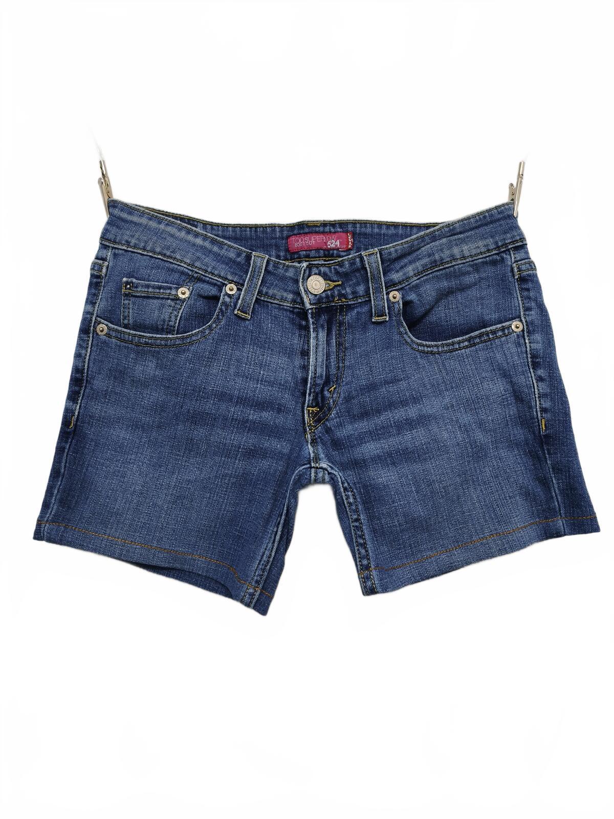 Vintage Levi's 524 Too Superlow Blue Denim Jorts Shorts Y2K Skater Retro W30