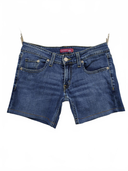 Vintage Levi's 524 Too Superlow Blue Denim Jorts Shorts Y2K Skater Retro W30