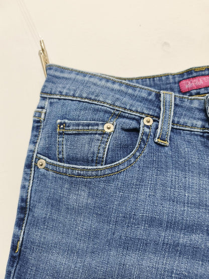 Vintage Levi's 524 Too Superlow Blue Denim Jorts Shorts Y2K Skater Retro W30