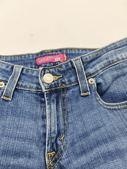 Vintage Levi's 524 Too Superlow Blue Denim Jorts Shorts Y2K Skater Retro W30