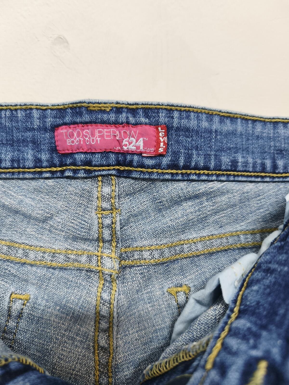 Vintage Levi's 524 Too Superlow Blue Denim Jorts Shorts Y2K Skater Retro W30