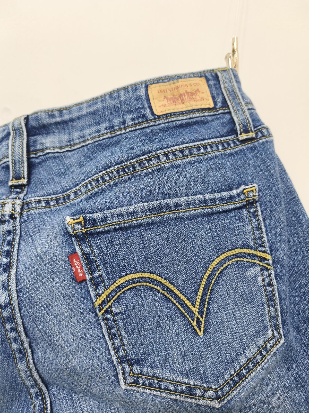 Vintage Levi's 524 Too Superlow Blue Denim Jorts Shorts Y2K Skater Retro W30