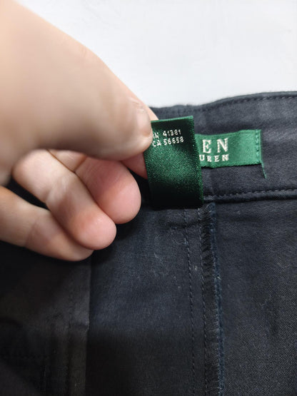 Vintage Lauren Ralph Lauren Black Chino Shorts Smart Preppy Money Aesthetic W32
