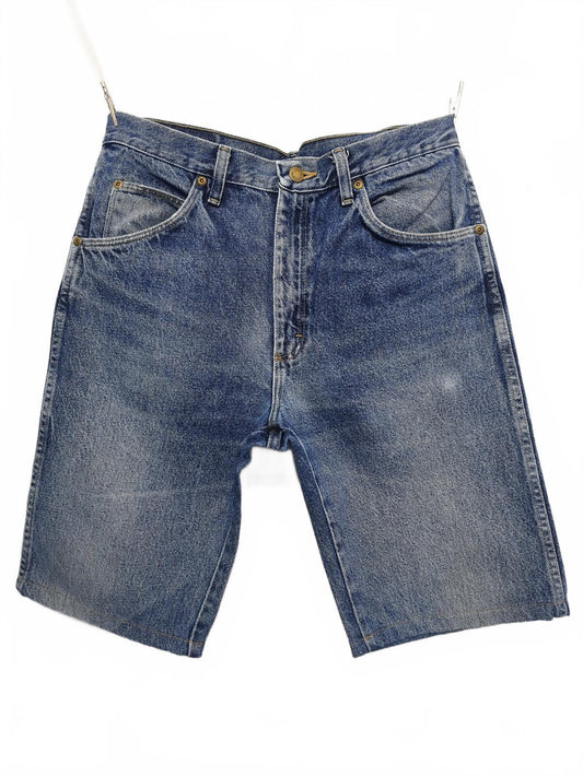 Vintage Wrangler 96501MR Stonewash Raw Hem Denim Shorts 90s Skater Jorts W32 W33