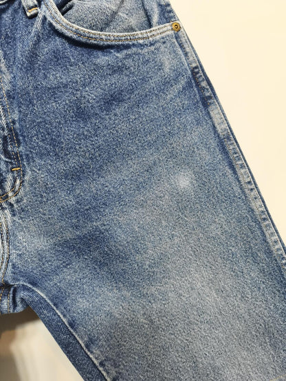 Vintage Wrangler 96501MR Stonewash Raw Hem Denim Shorts 90s Skater Jorts W32 W33