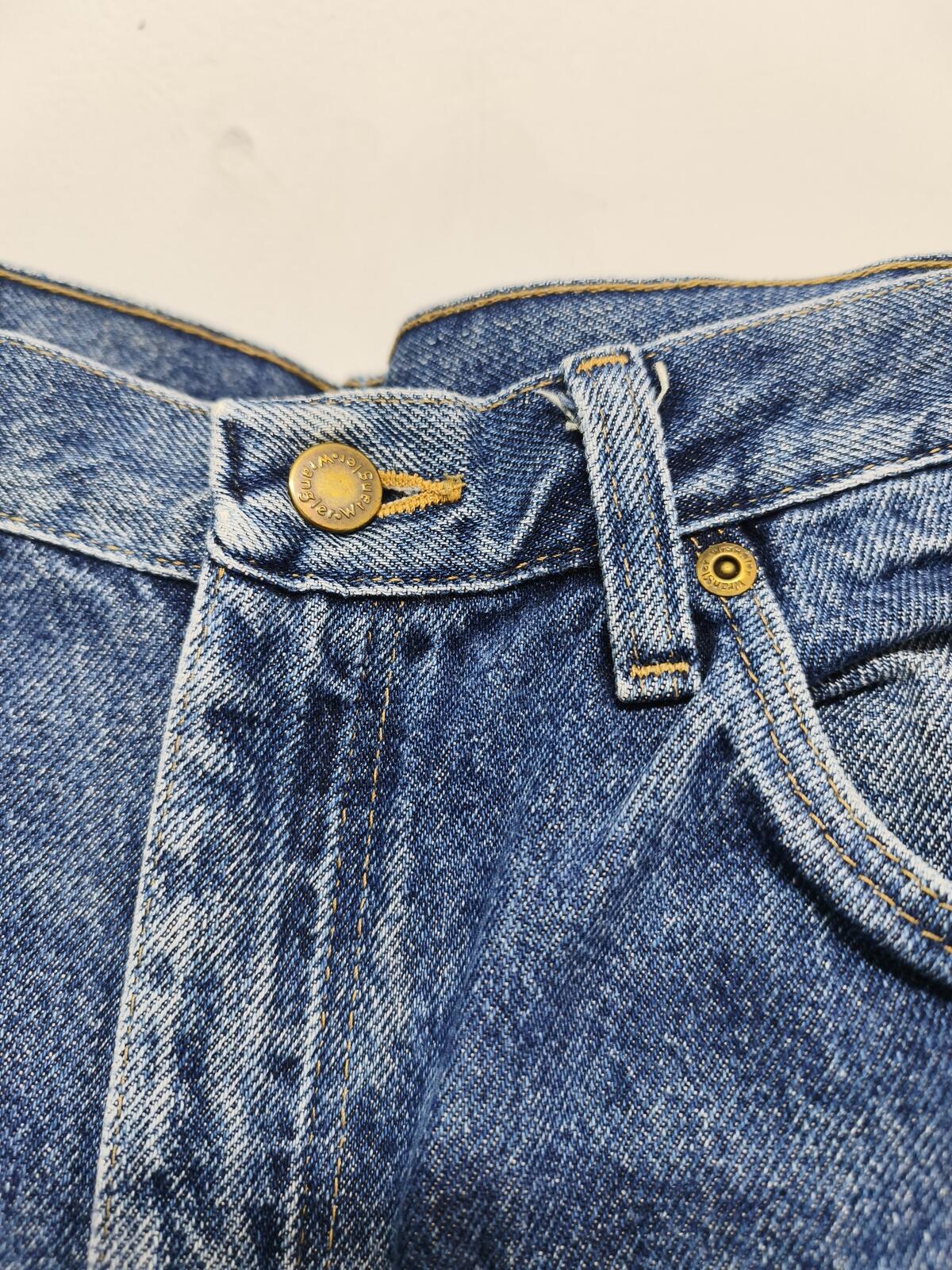 Vintage Wrangler 96501MR Stonewash Raw Hem Denim Shorts 90s Skater Jorts W32 W33