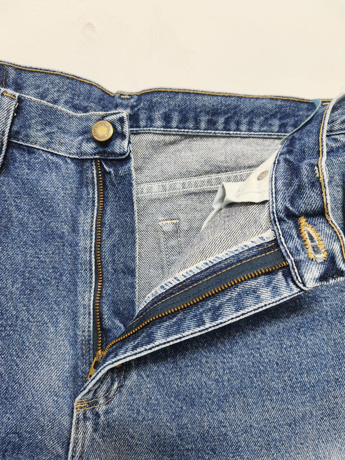 Vintage Wrangler 96501MR Stonewash Raw Hem Denim Shorts 90s Skater Jorts W32 W33