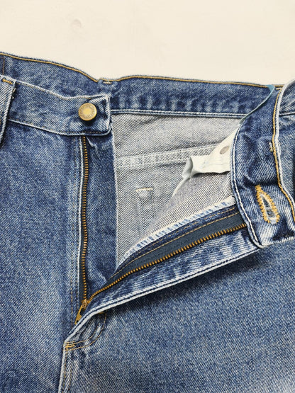 Vintage Wrangler 96501MR Stonewash Raw Hem Denim Shorts 90s Skater Jorts W32 W33