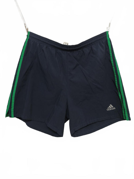 Vintage Adidas Navy Blue & Green Gym Shorts 90s Y2K Running Sportswear Men's M