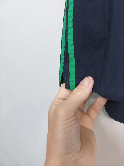 Vintage Adidas Navy Blue & Green Gym Shorts 90s Y2K Running Sportswear Men's M