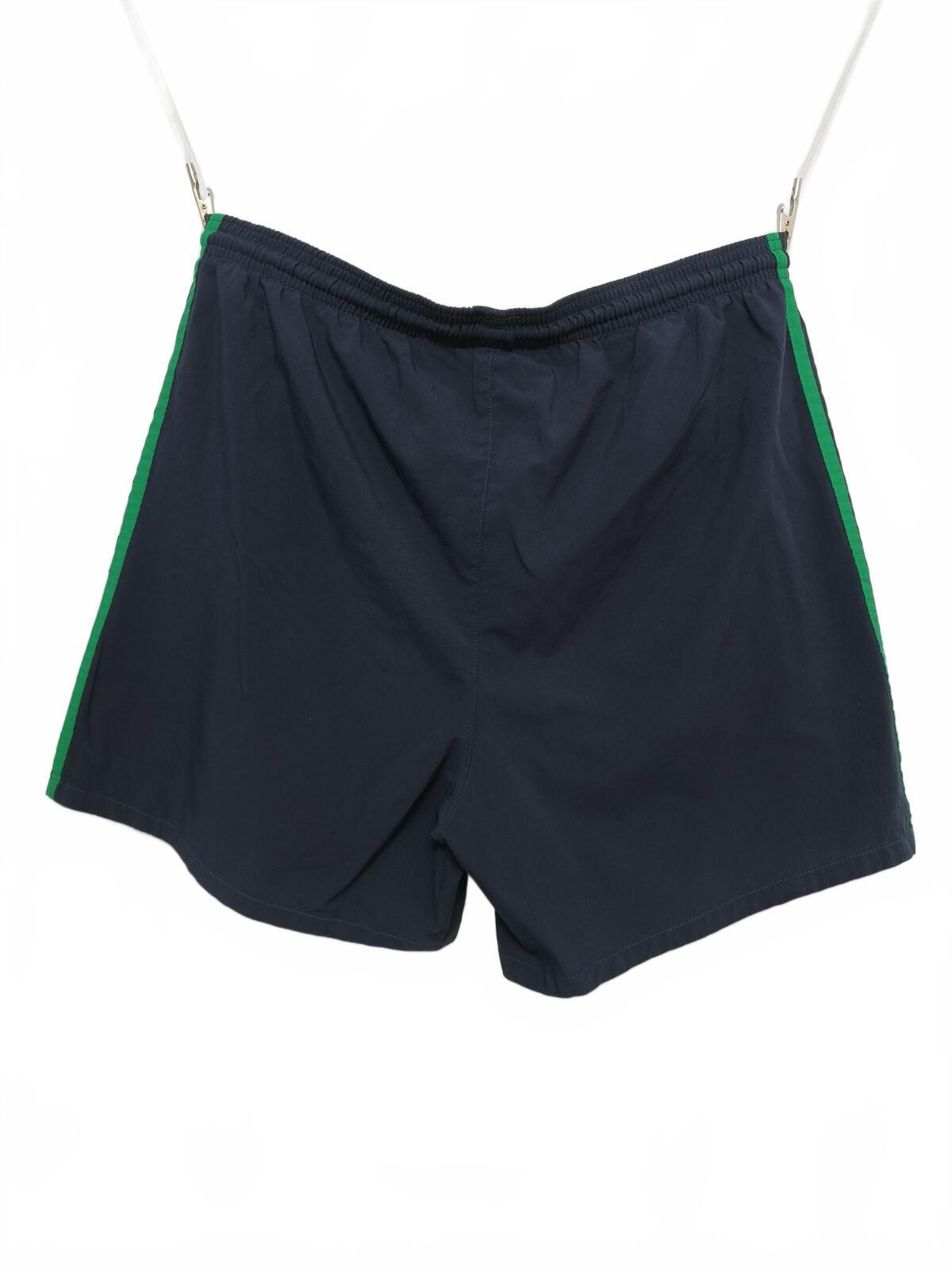 Vintage Adidas Navy Blue & Green Gym Shorts 90s Y2K Running Sportswear Men's M