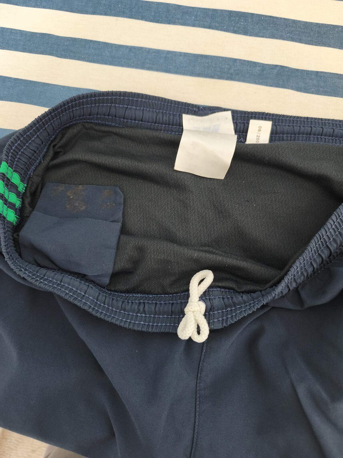 Vintage Adidas Navy Blue & Green Gym Shorts 90s Y2K Running Sportswear Men's M