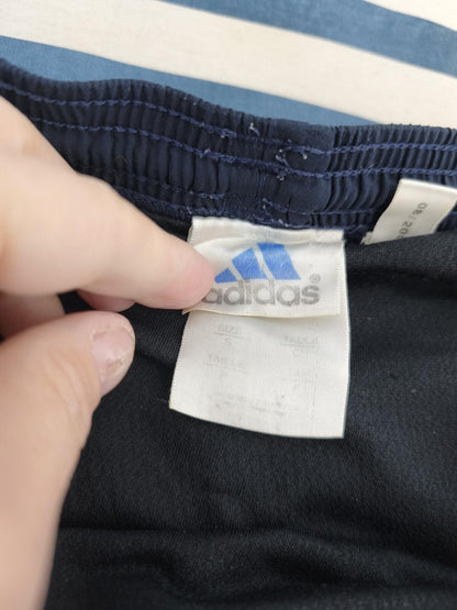 Vintage Adidas Navy Blue & Green Gym Shorts 90s Y2K Running Sportswear Men's M