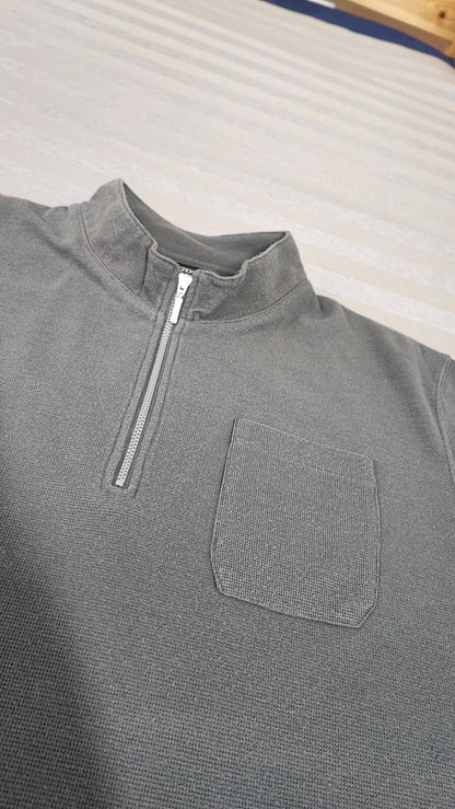 Vintage Kappa Embroidered Omini Logo Polo Shirt Faded Grey Retro 90s Mens Size L