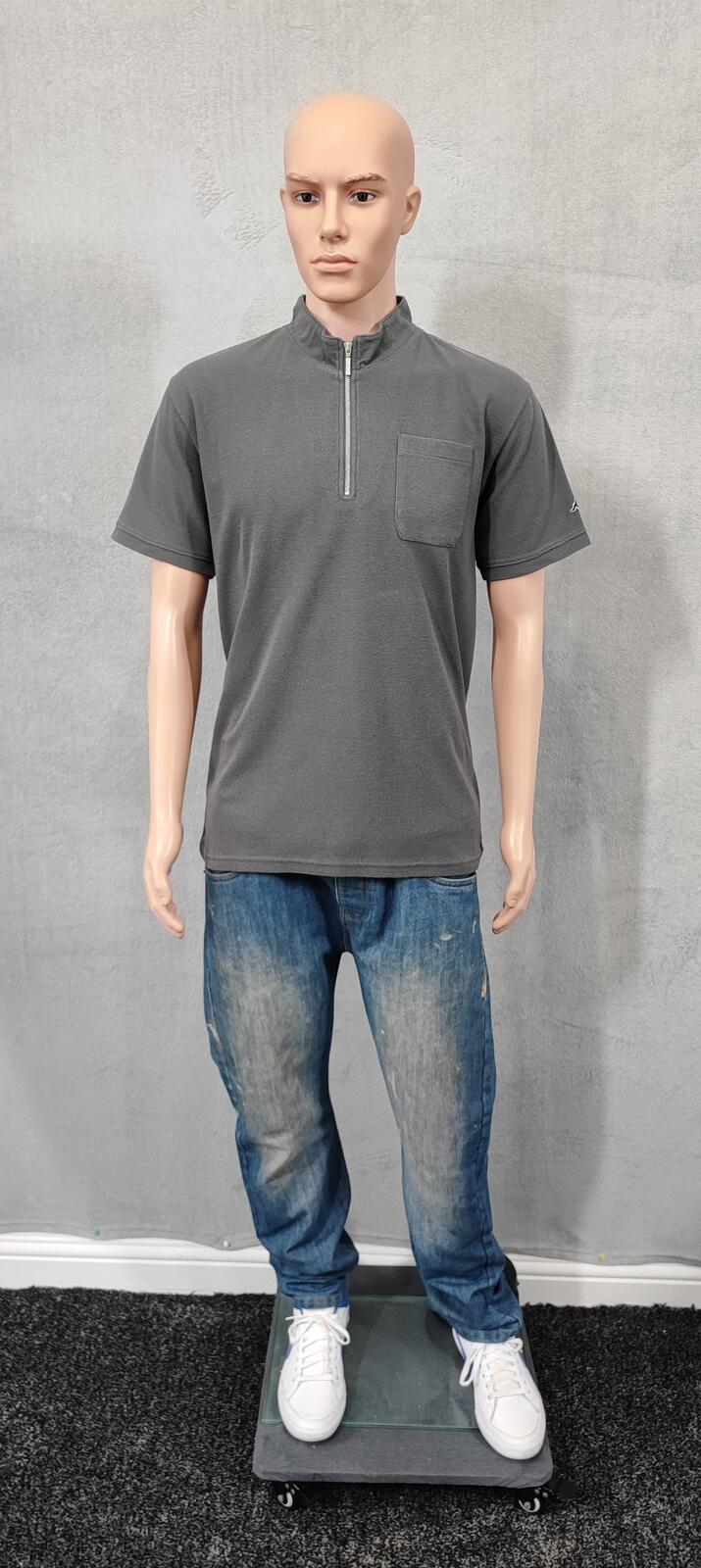 Vintage Kappa Embroidered Omini Logo Polo Shirt Faded Grey Retro 90s Mens Size L