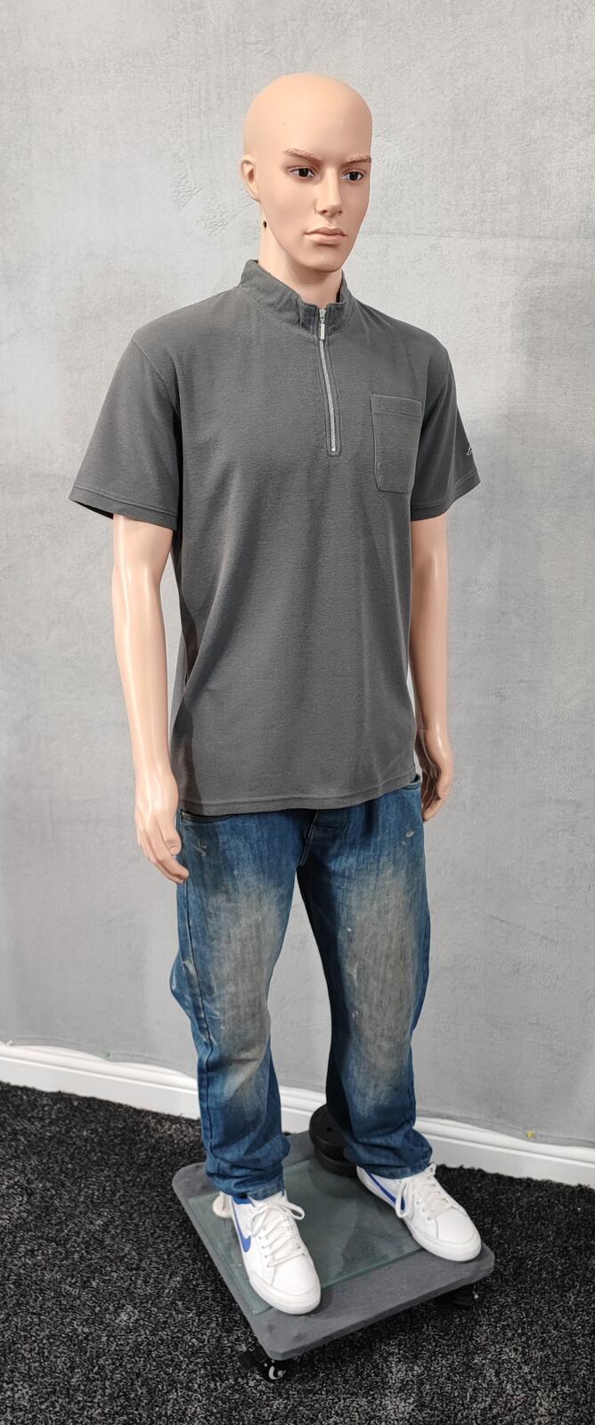Vintage Kappa Embroidered Omini Logo Polo Shirt Faded Grey Retro 90s Mens Size L