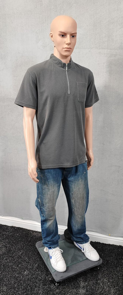 Vintage Kappa Embroidered Omini Logo Polo Shirt Faded Grey Retro 90s Mens Size L