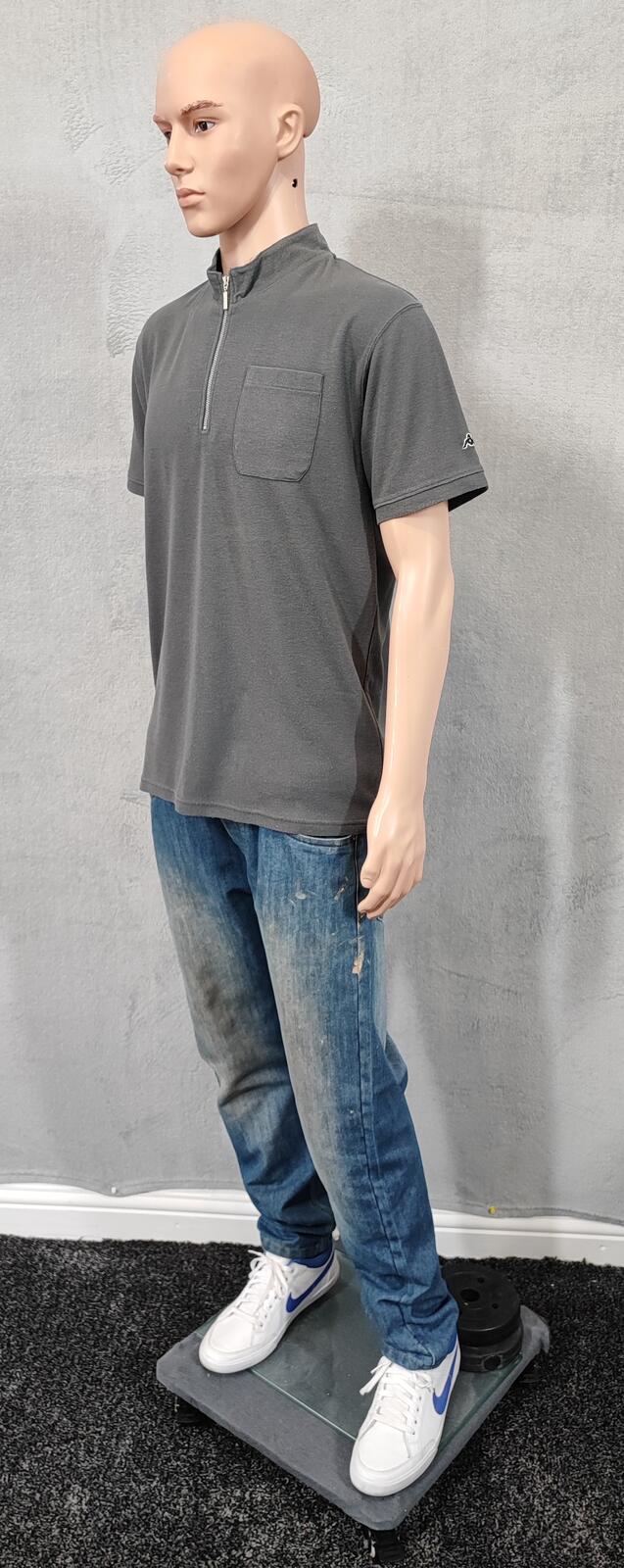 Vintage Kappa Embroidered Omini Logo Polo Shirt Faded Grey Retro 90s Mens Size L
