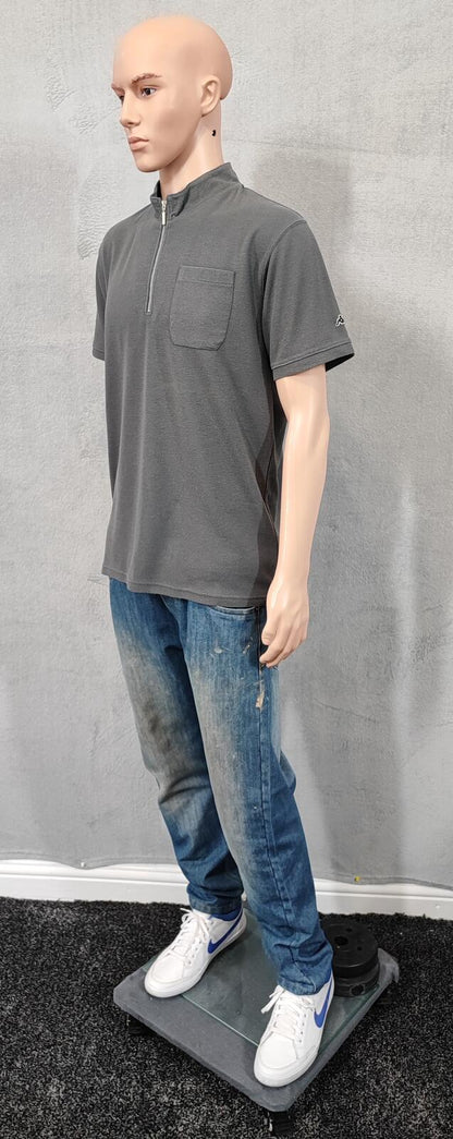 Vintage Kappa Embroidered Omini Logo Polo Shirt Faded Grey Retro 90s Mens Size L