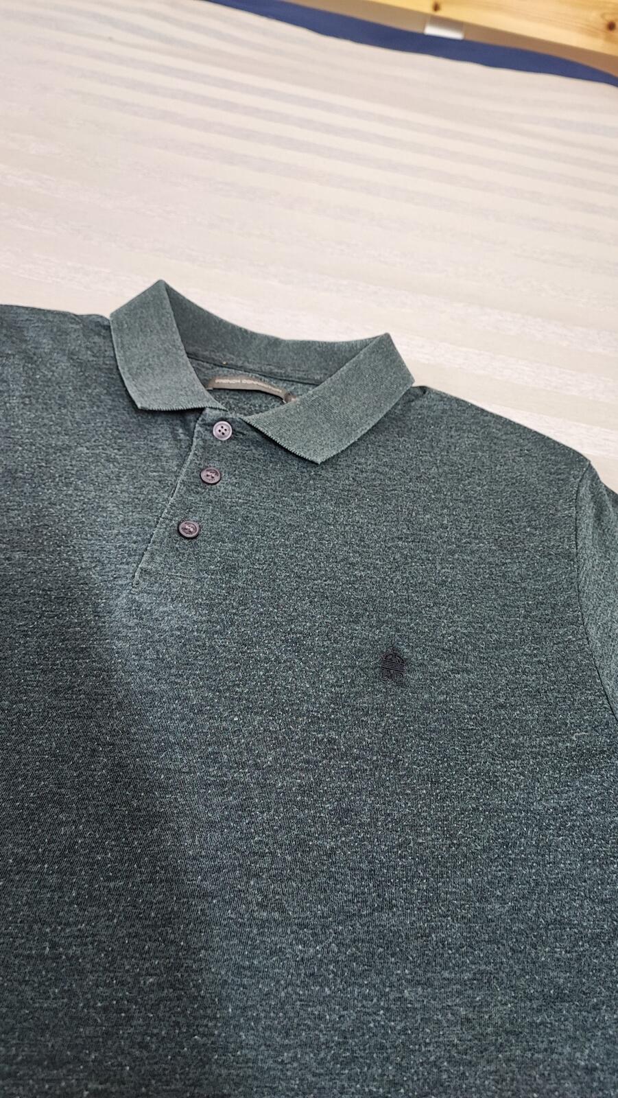 Vintage French Connection FCUK Polo Shirt Faded Grey Retro Y2K Men's Size Large