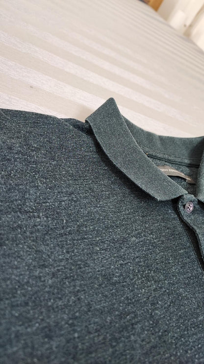 Vintage French Connection FCUK Polo Shirt Faded Grey Retro Y2K Men's Size Large