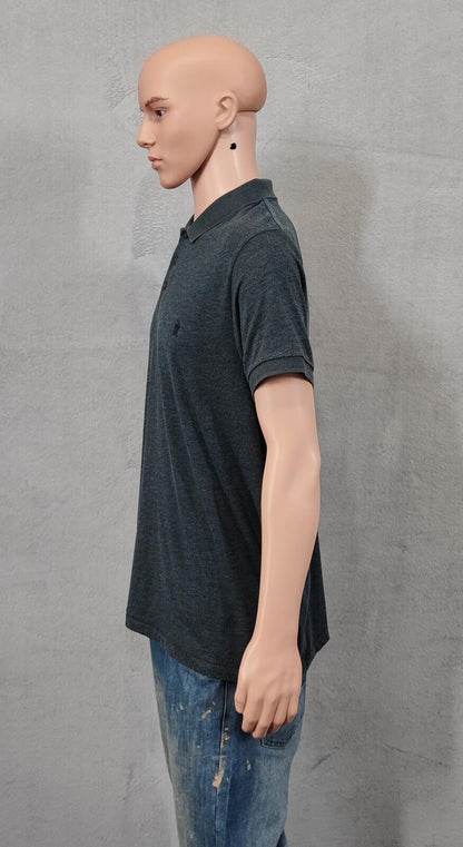 Vintage French Connection FCUK Polo Shirt Faded Grey Retro Y2K Men's Size Large