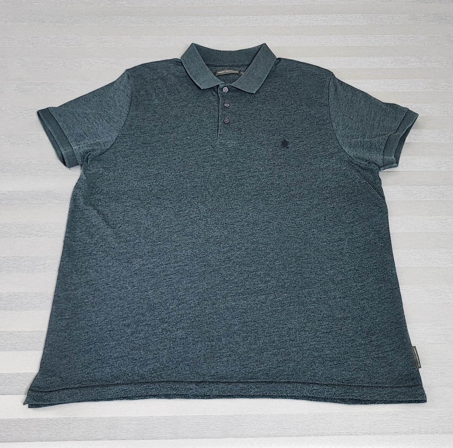 Vintage French Connection FCUK Polo Shirt Faded Grey Retro Y2K Men's Size Large